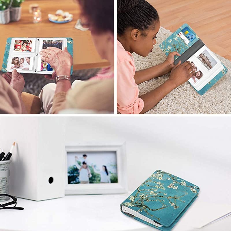 Mini Photo Album for Fujifilm Instax 3Inch Film 104 Pockets Album for Fujifilm Instax Mini 11 Mini 9 Mini 8 Mini 90 Mini 25 Mini Link Printer Mini LiPlay Polaroid Snap PIC300 Blossom