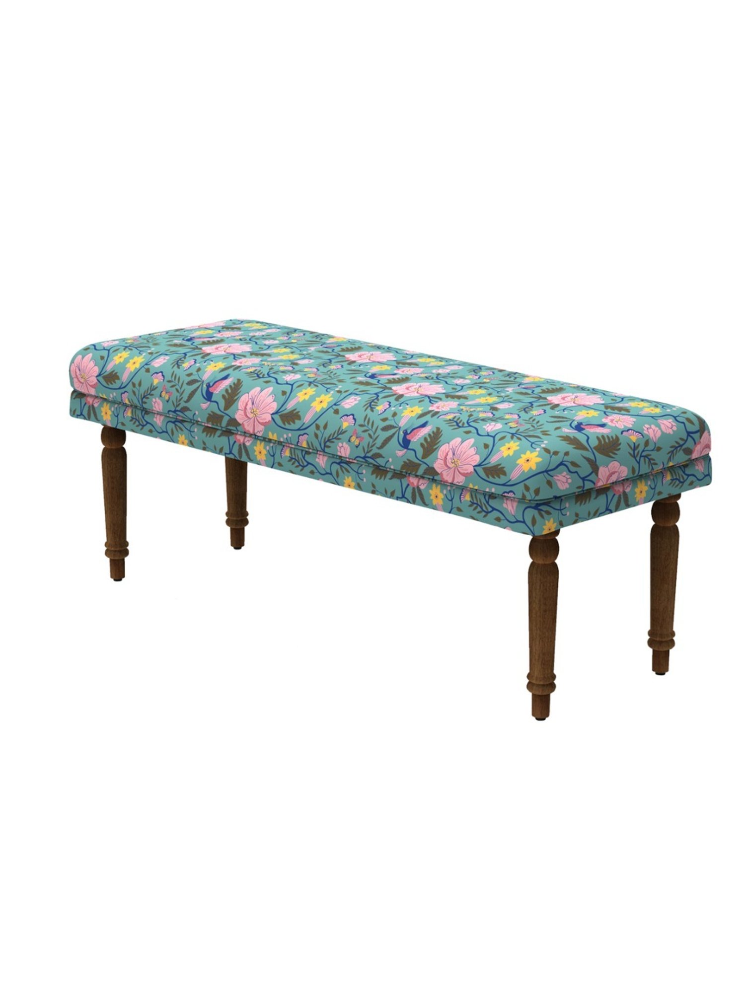 Chumbak Jodhpur Sailor Solid Blue Sheesham Wood Bench