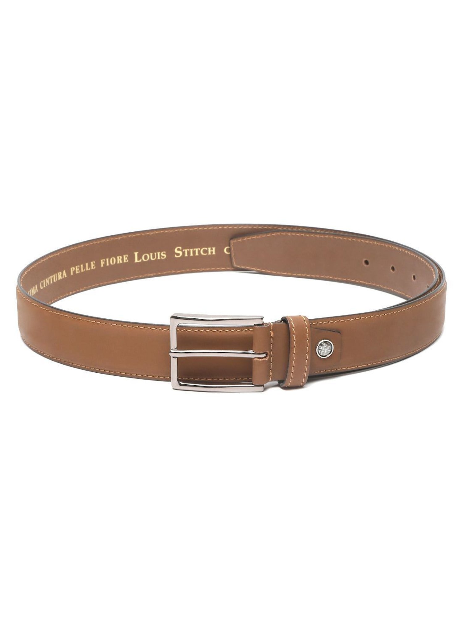 Fossil Julian Black Leather Solid Waist Belt