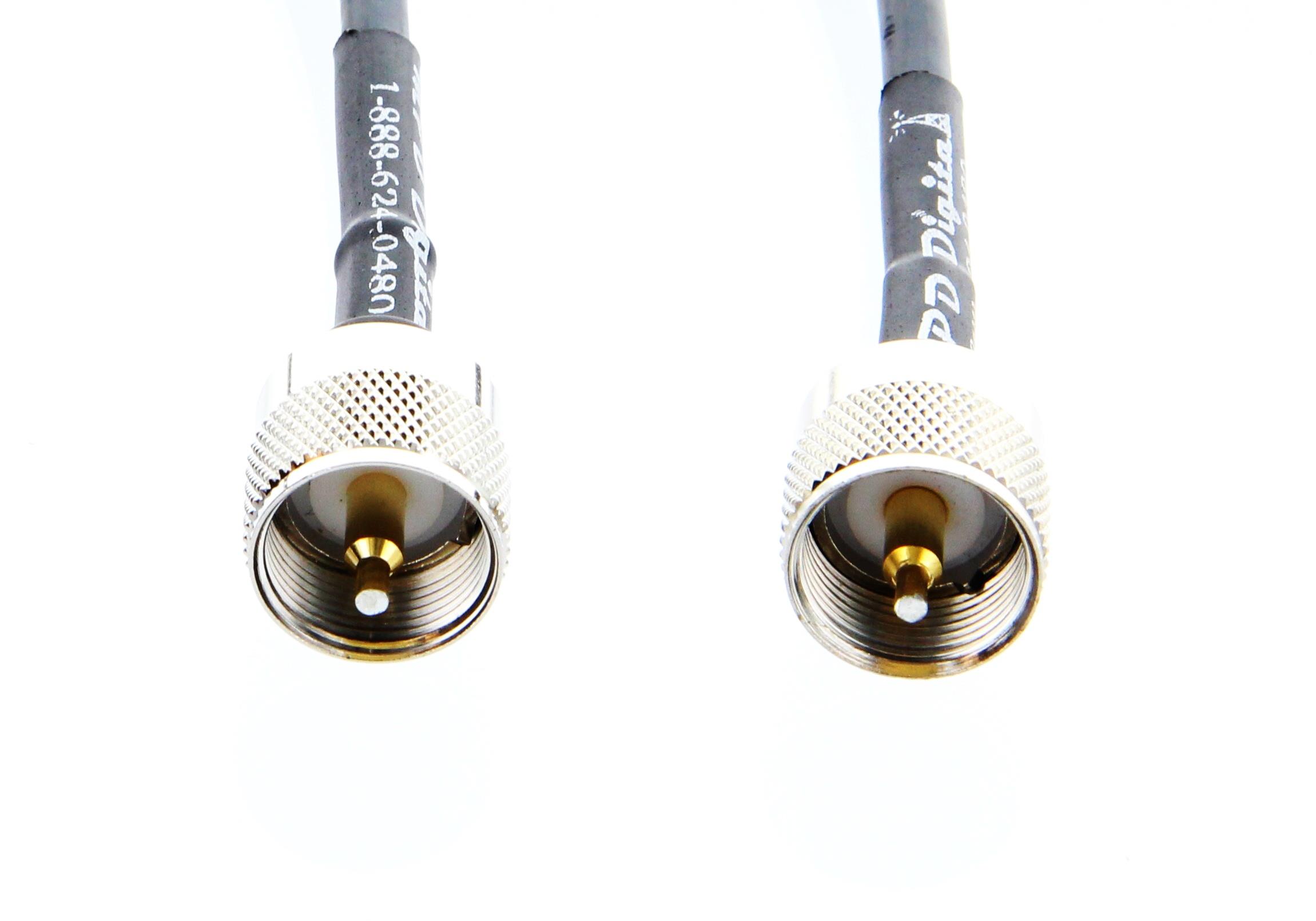 Andrew Commscope Coaxial Antenna Cable Jumpers for Ham/CB Radios - PL-259 (UHF Male) Connectors -US Made- (15 FT)