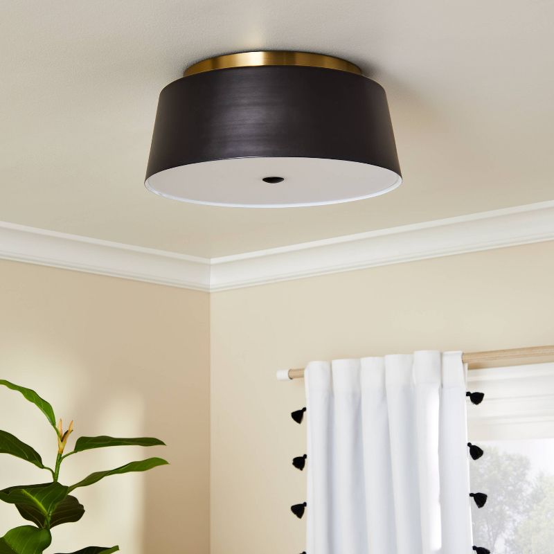 Semi Flushmount Ceiling Light Black/Gold - Pillowfort™