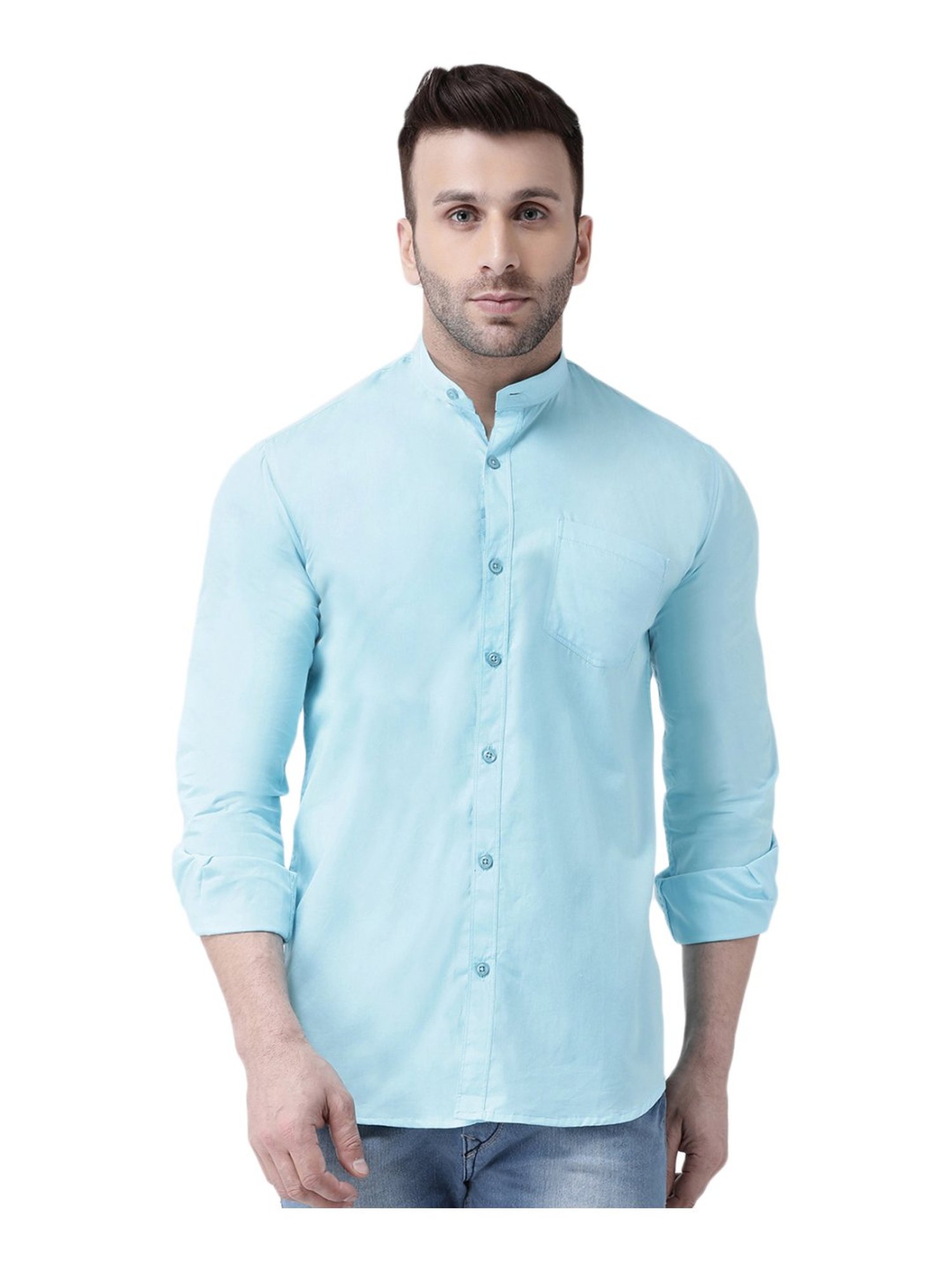 Hang Up Blue Cotton Slim Fit Shirt