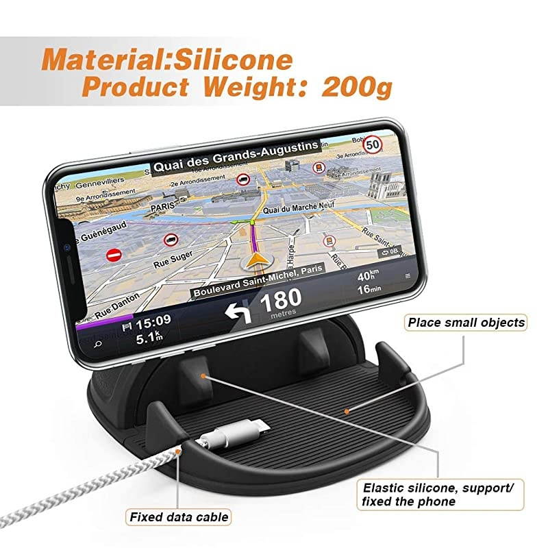 Phone Holder Phone Mount Silicone Pad Mat for Various Dashboards AntiSlip Desk Phone Stand Compatible with iPhone Samsung Android Smartphones GPS Devices and More