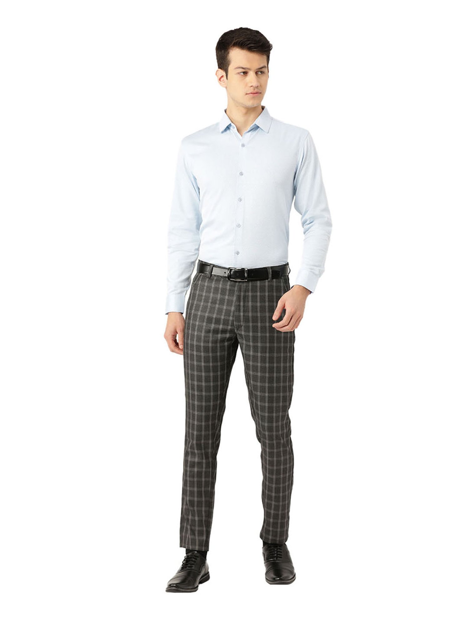 Sojanya Charcoal Grey Checks Trousers