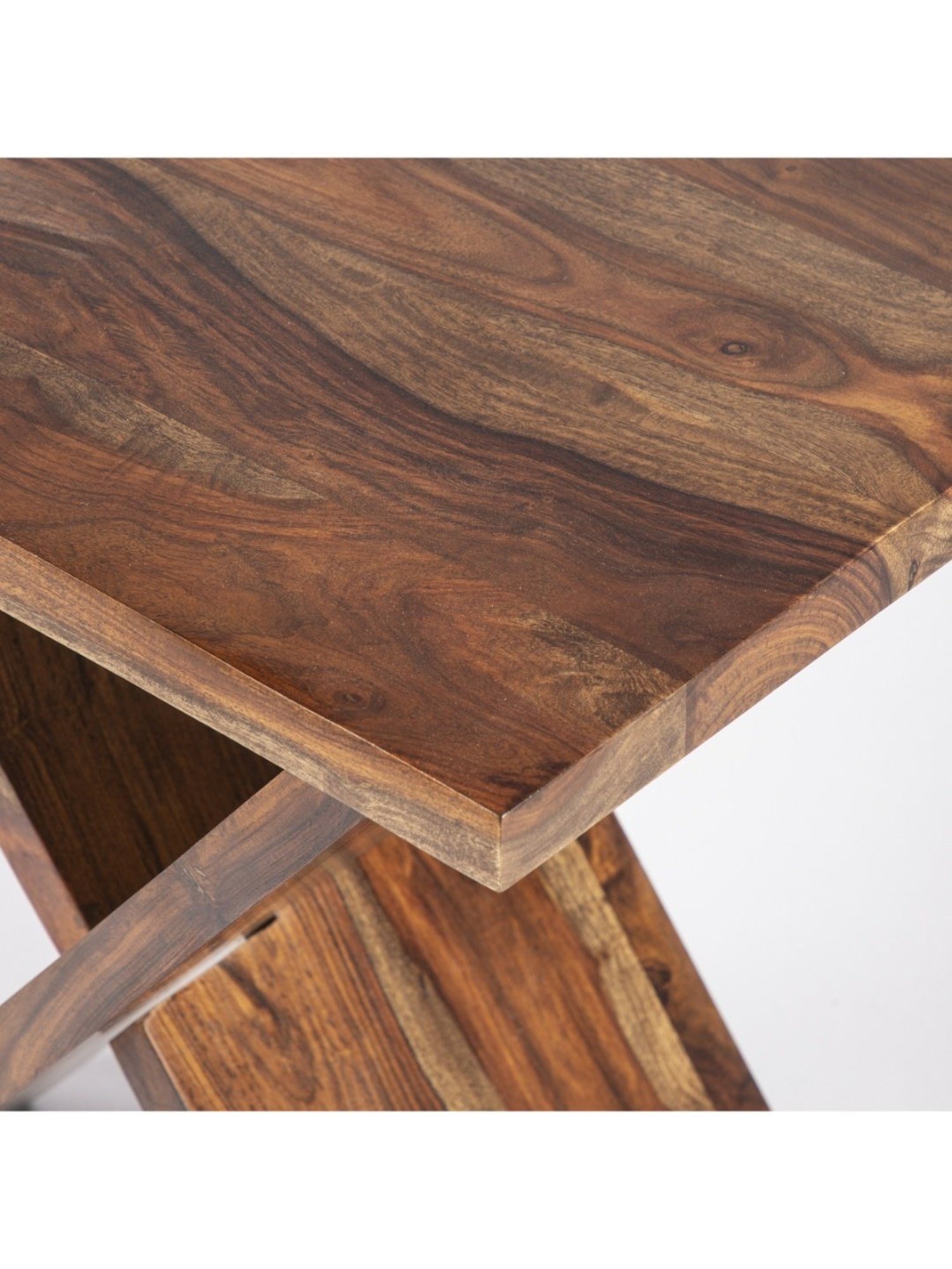 Ikiriya Darcy Solid Brown Wood Coffee Table Teak Finish