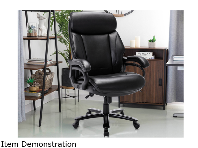 STARSPACE High Back Big & Tall 400lb Bonded Leather Office Chair Large Executive Desk Computer Swivel Chair - Adjustable Tilt Angle, Thick Padding and Ergonomic Design for Lumbar Support