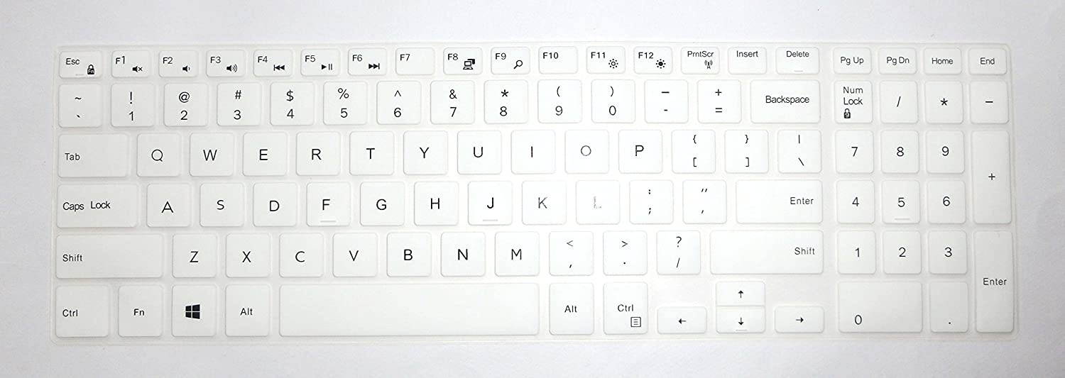 BingoBuy US Layout Keyboard Skin Cover Protector Compatible with Dell Alienware m17 R1, m15 R1, Inspiron 15-3580, Latitude 3570, G3 15 3500, G5 15 5500 5505(White)