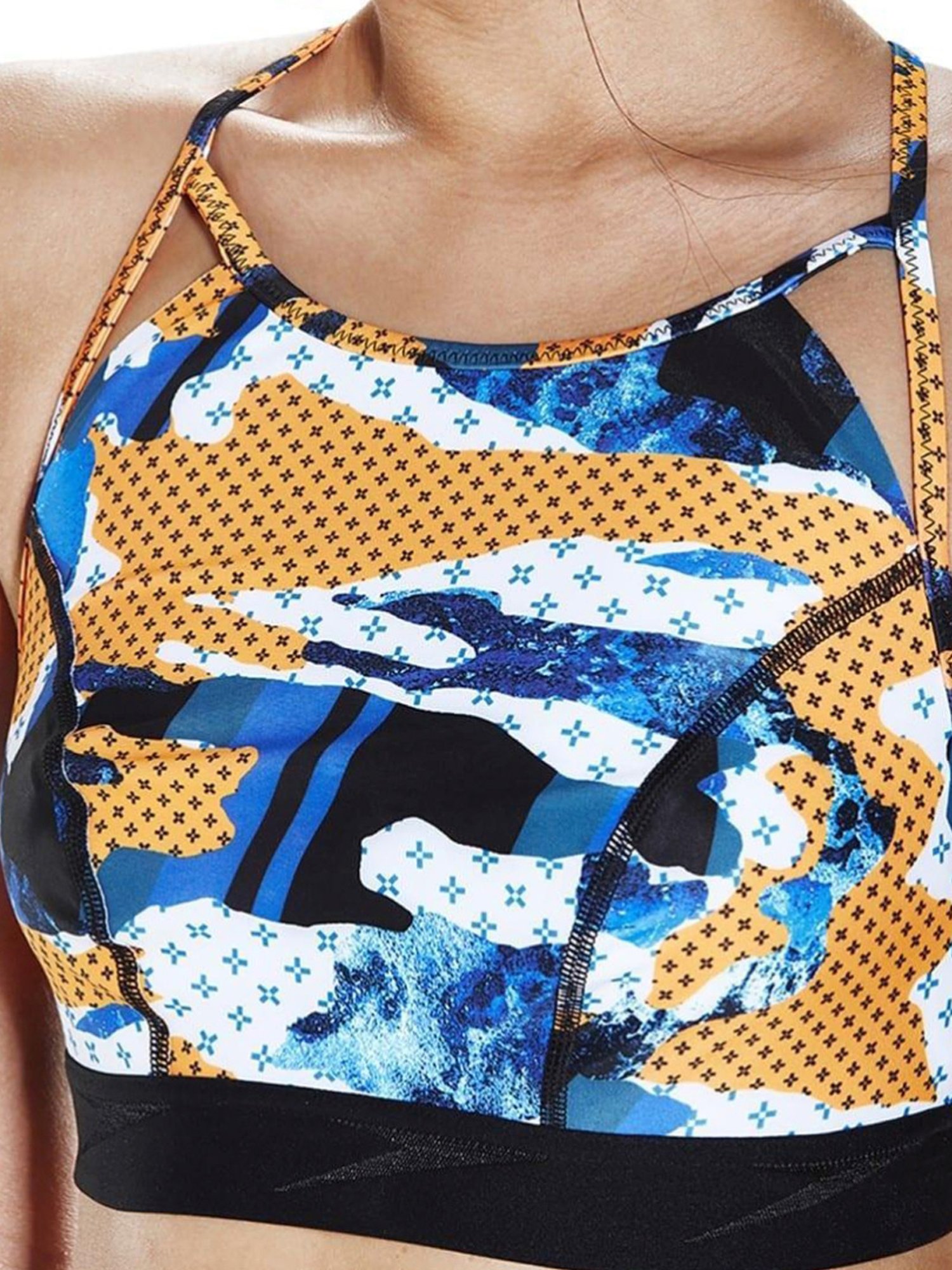 Speedo Multicolor Printed Swimwear Top