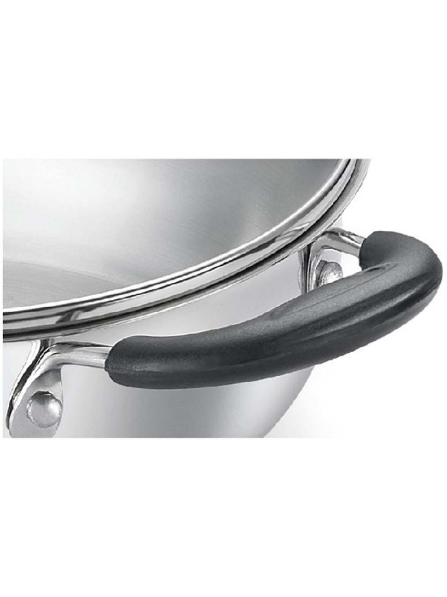 JUDGE Silver & Transparent Stainless Steel 20 cm Gas Compatible Casserole With Glass Lid (3 L)