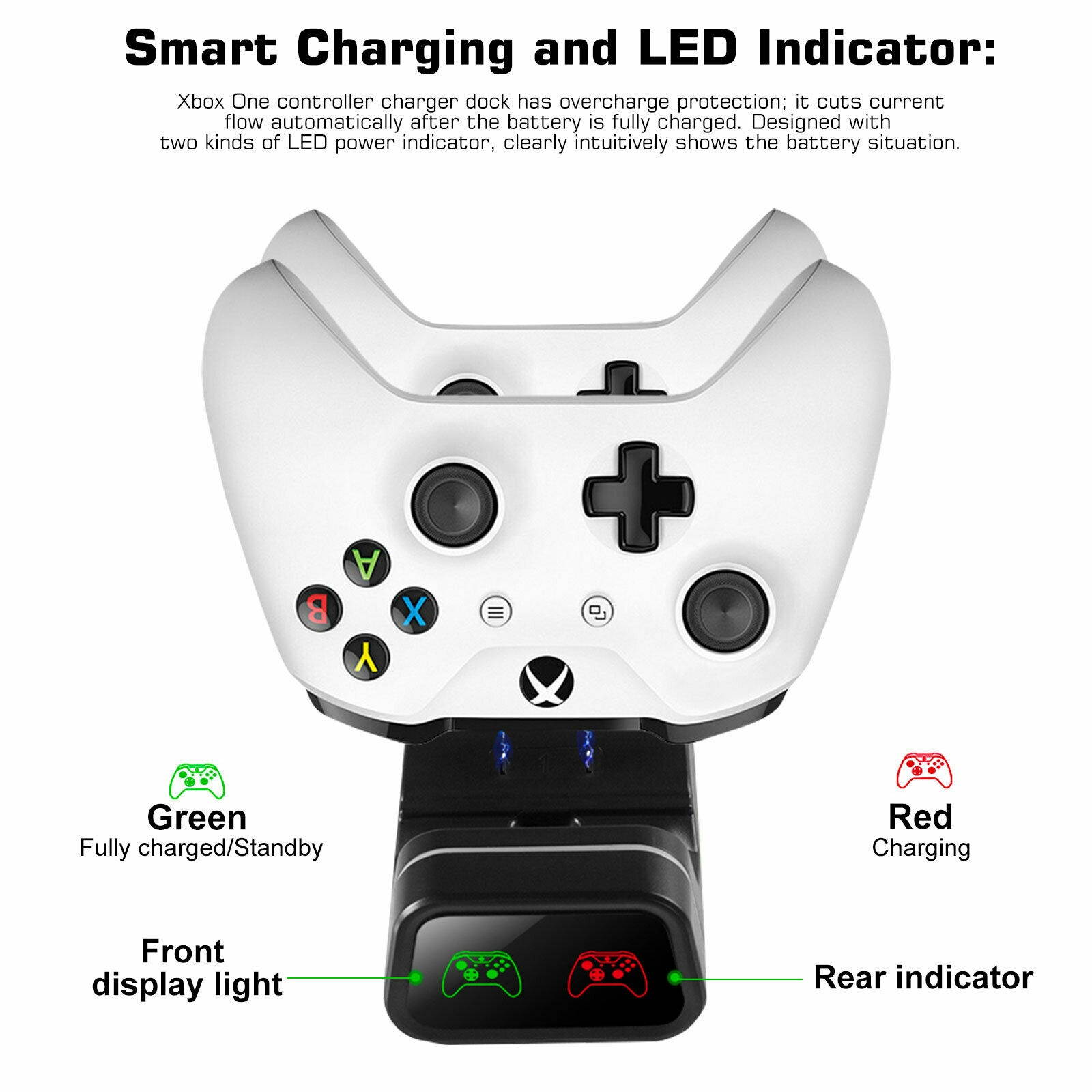 Xbox One S Cooling Dock, Xbox One S Vertical Stand with 3 High Speed Cooling Fans & 2-Port USB Charging & Data Syncing for Xbox One S Gaming Console