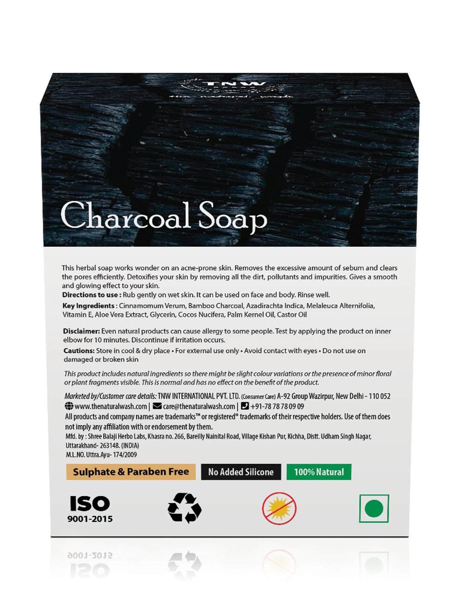 TNW-The Natural Wash Handmade Activated Charcoal Soap - 100 gm