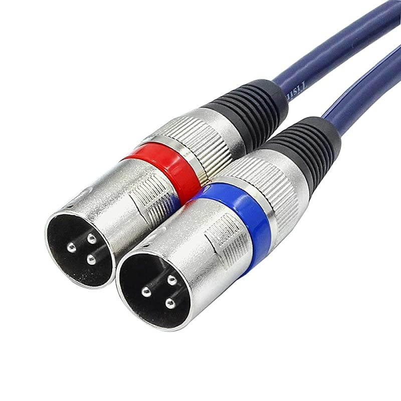 Dual RCA to XLR Male Cable, 2 XLR to 2 RCA/Phono Plug HiFi Stereo Audio Connection Microphone Cable Wire Cord - 5 Feet / 1.5m