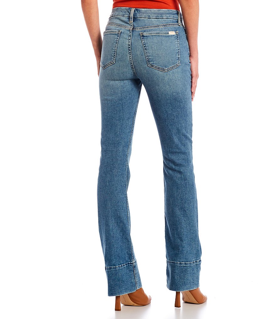 JEN7 by 7 for All Mankind Slim Fit Stretch Denim Bootcut High Hem Jeans