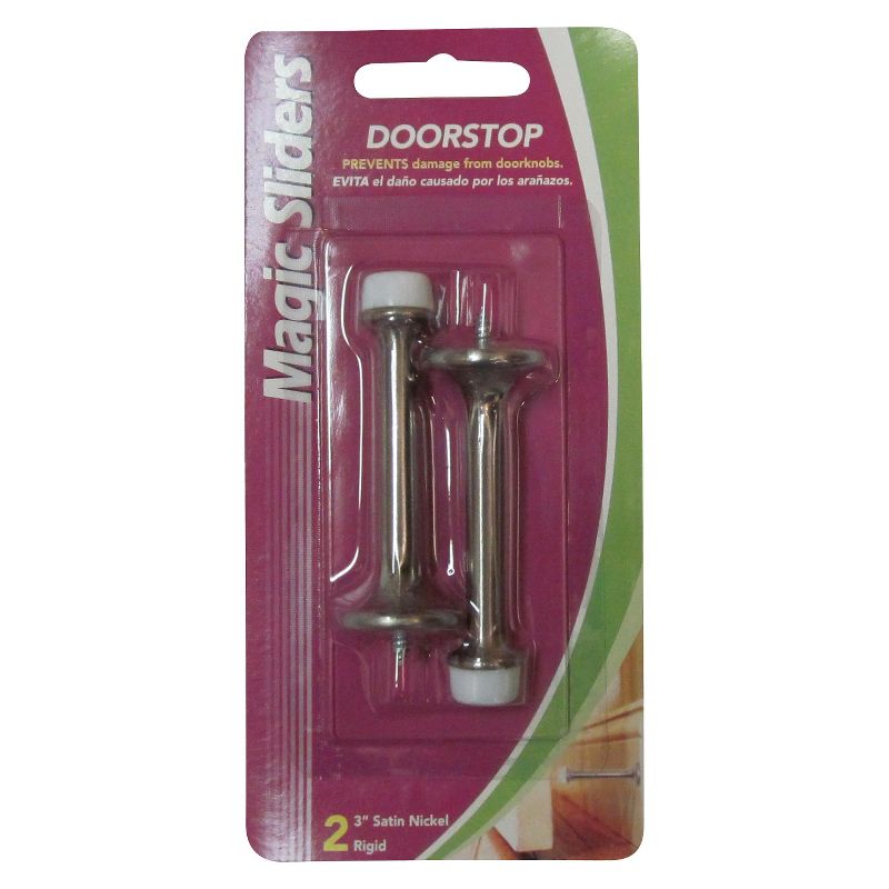 Magic Sliders Satin Nickel Doorstops 2-pk.