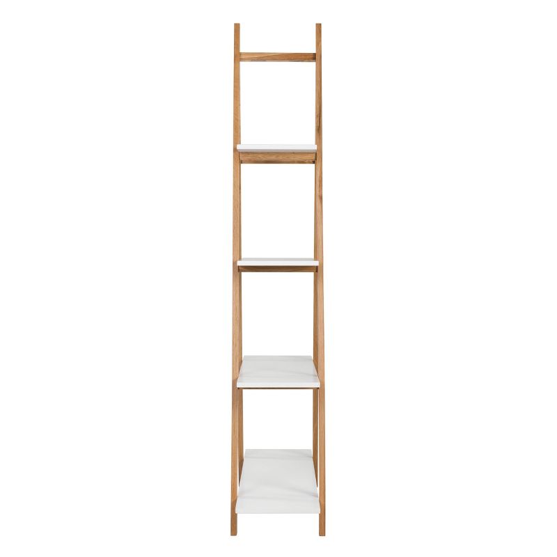 66.33" Abacus Ladder Bookshelf Oak and White - Universal Expert