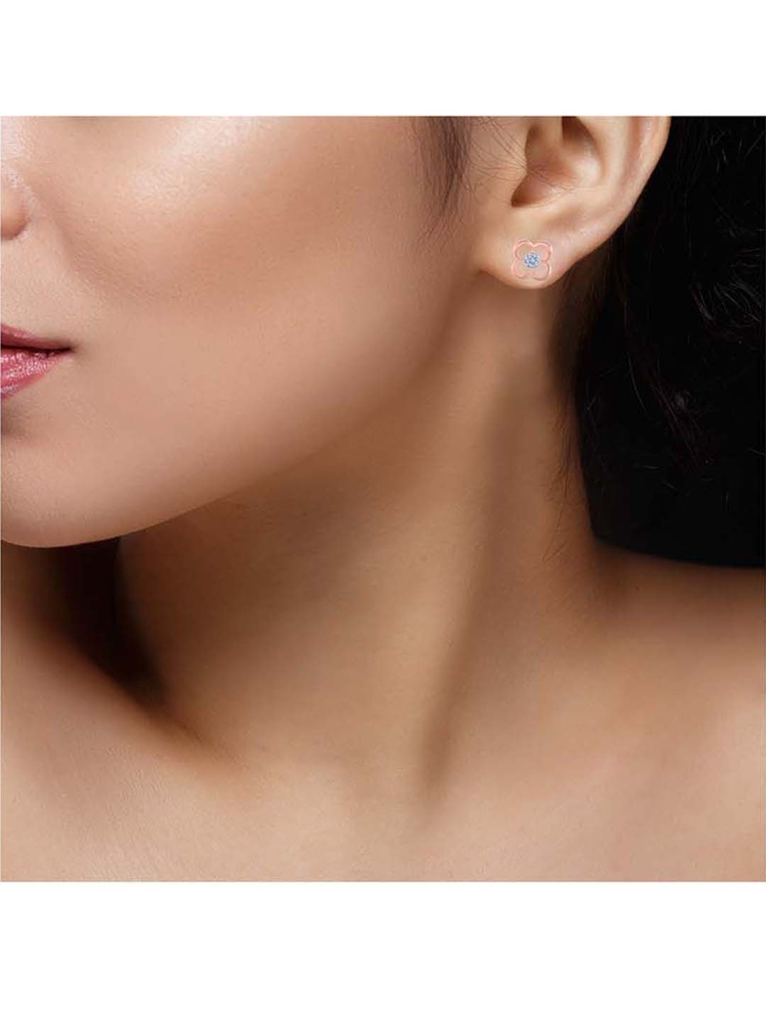 P.C. Chandra Jewellers 14 kt Gold & Diamond Earrings