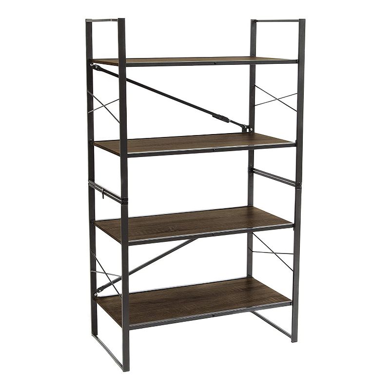 Origami Adjustable 2 in 1 Organizing Storage Rack Multi Tier Utility Shelving Unit for Bedroom, Laundry Room, and Kitchen, Espresso