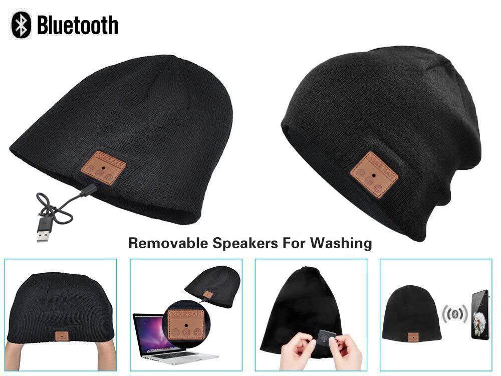Upgraded Unisex Knit Bluetooth Beanie Winter Music Hat Headphones V4.2 w/Built-in Stereo Speaker Unique Christmas Tech Gag Gifts for Boyfriend/Him/Men/Teen Boys/Stocking Stuffers Best Friend Birthday