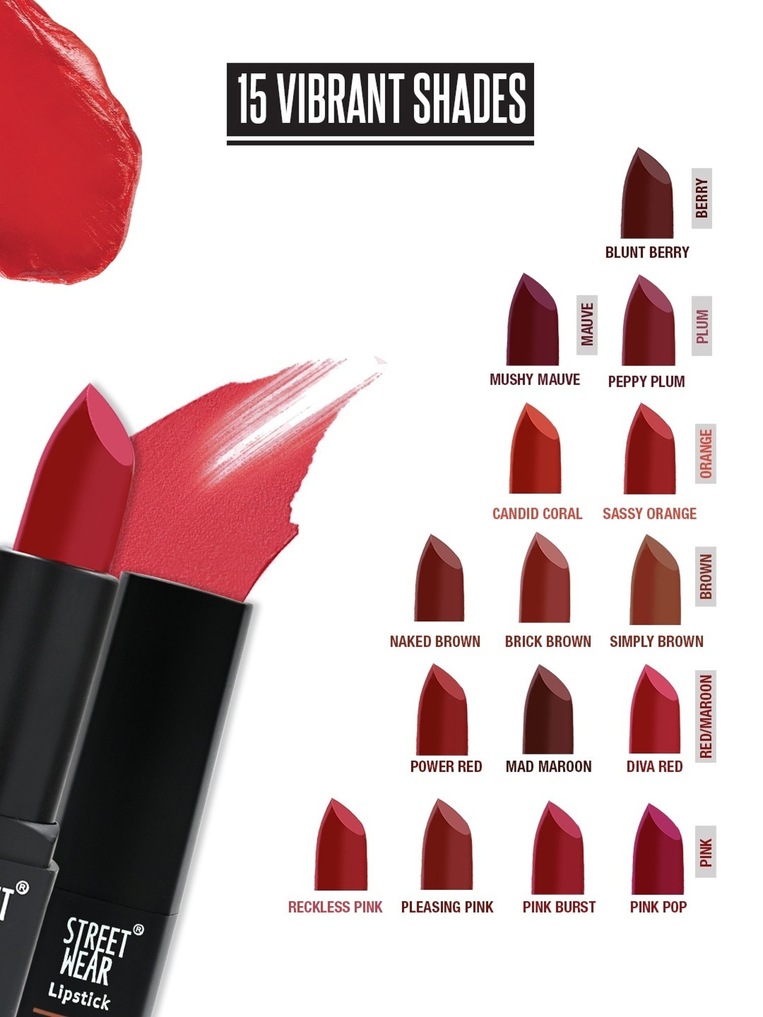 Street Wear Matte Lipstick Naked Brown - 4.2 gm