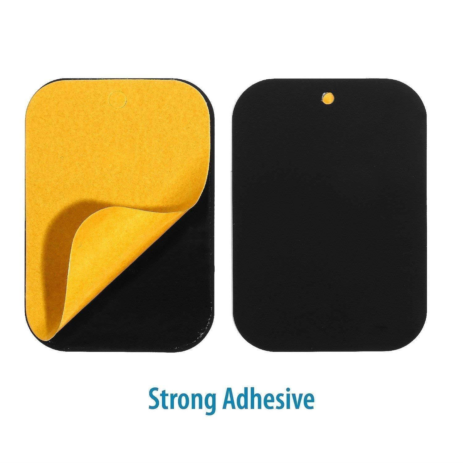 Metal Plate, (8 Pack) with Adhesive for Magnetic Cradle-Less Mount - 4 Rectangle and 4 Round (Compatible with WizGear mounts) (8 Pack - Black)