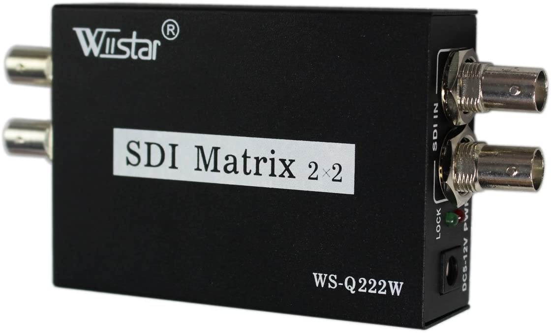 Wiistar SDI Matrix 2 x 2 Converter 3G SD HD - SDI Switcher Splitter Up to 1080p for TV Monitor
