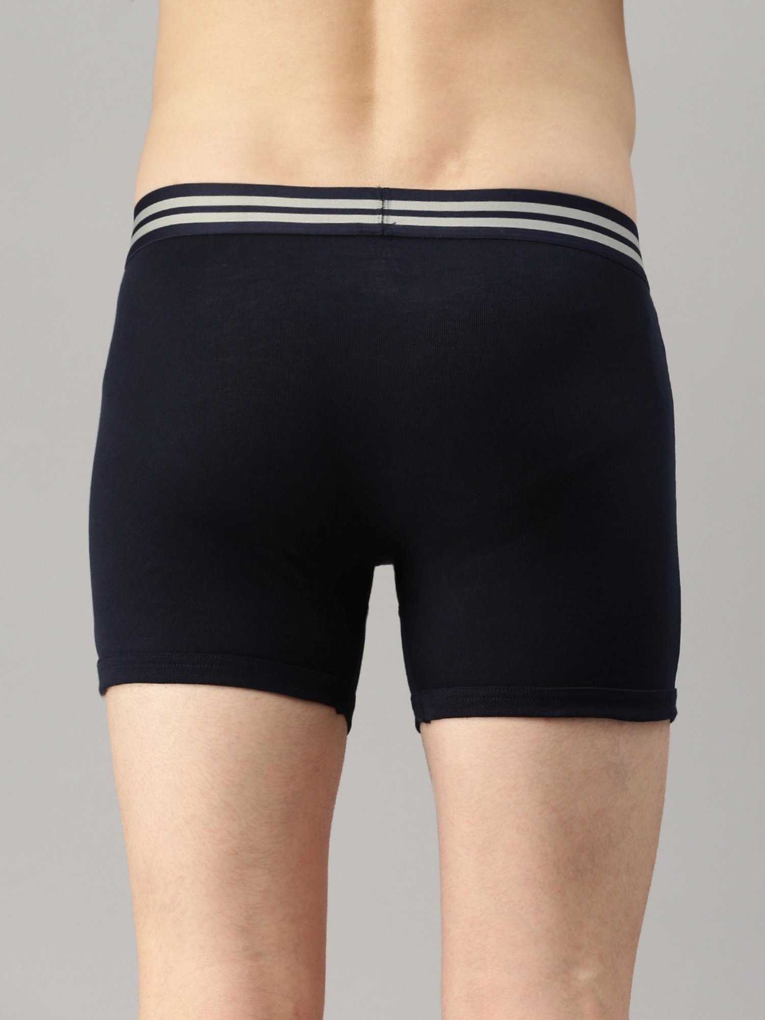 Zoiro Smoked Pearl & Dark Denim Cotton Regular Fit Trunks - Pack Of 2