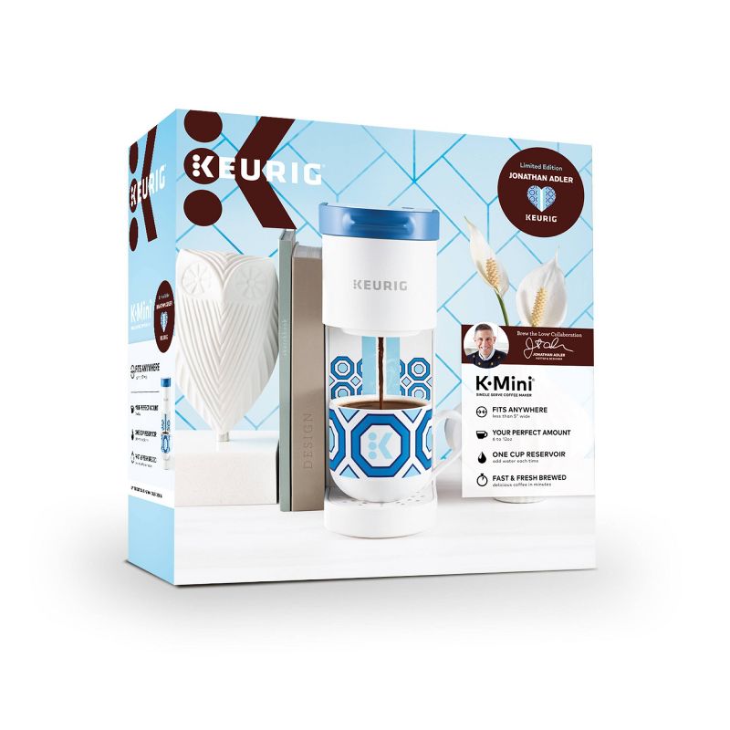 Keurig K-Mini Basic Jonathan Adler Limited Edition Single-Serve K-Cup Pod Coffee Maker - White