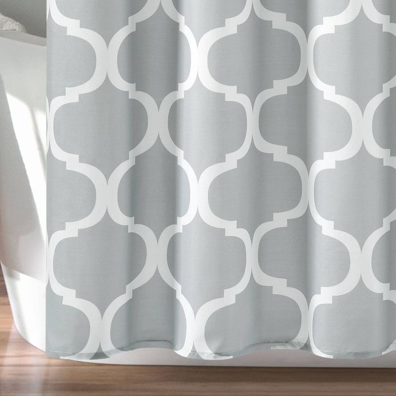 Single Geo Shower Curtain Light Gray - Lush Décor