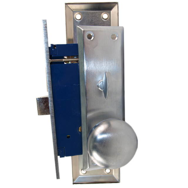 Em-D-Kay (Like Marks 91A/26D) 510026AL Satin Chrome 26D Left Hand Heavy Duty Mortise Entry Lockset, Surface Mounted Screw-on Knobs Lock Set