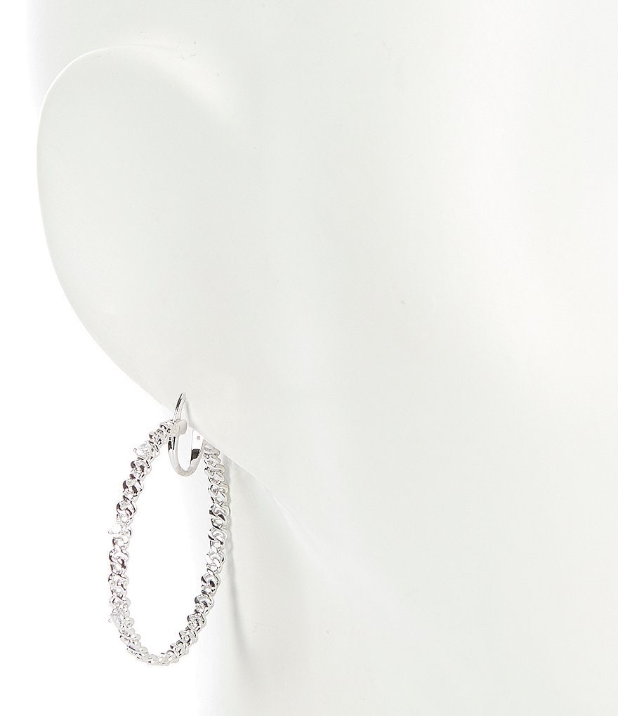 Nadri Lux Chain Hoop Earrings