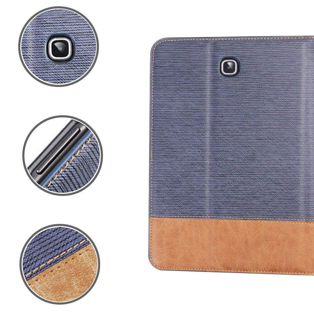 Folio Leather Stand Cover Case for Samsung Galaxy Tab A 9.7" T550/ P550 Navy Blue