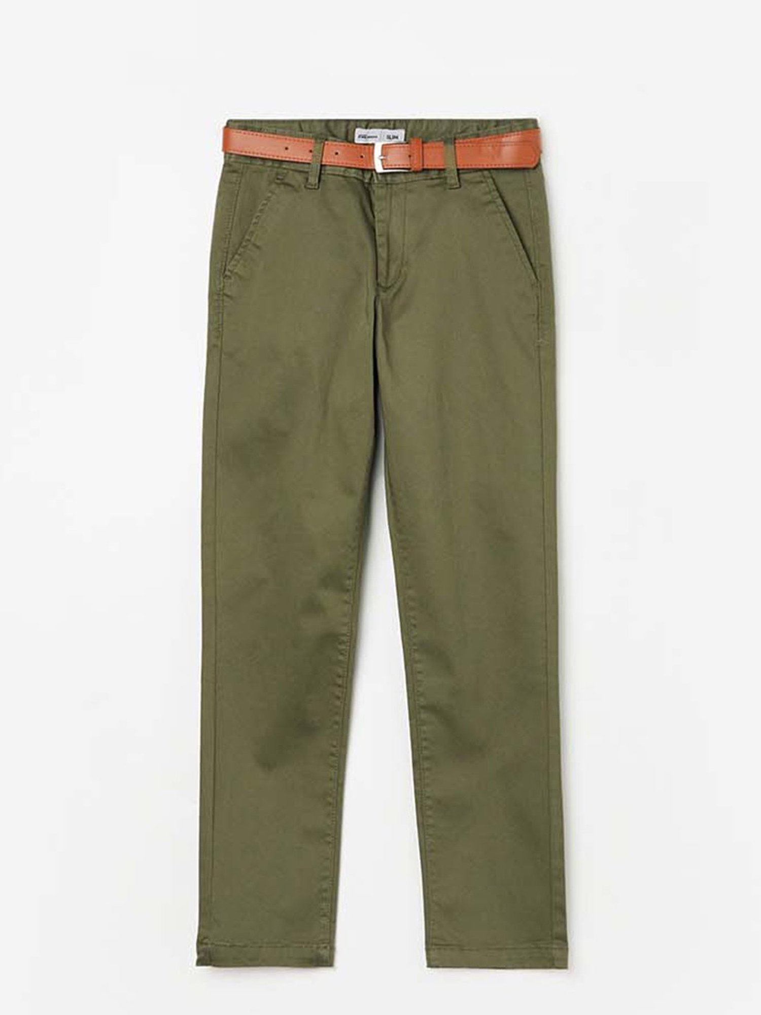 Fame Forever by Lifestyle Boys Olive Cotton Regular Fit Pants