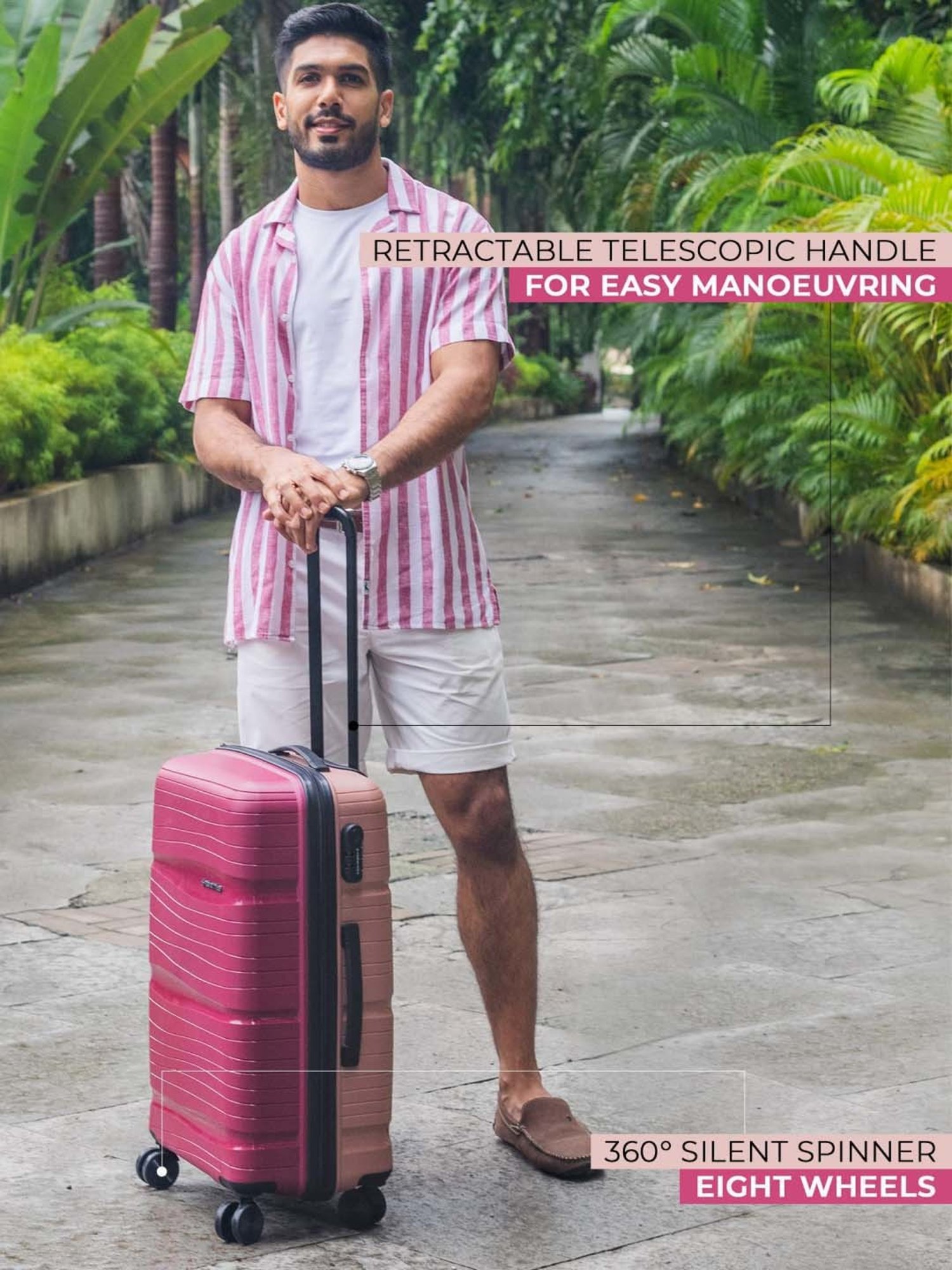 Nasher Miles Nicobar Hard-Sided Polypropylene Set of 2 Maroon and Brown Trolley Bags (55 & 65 cm)