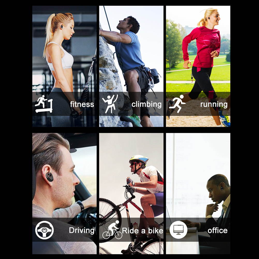 Arbily Wireless Bluetooth Earbuds, Bluetooth Earphones with Mic, Sport HD Stereo IPX6 Waterproof Air Bud Wireless Noise Canceling Workout Sports Earbuds