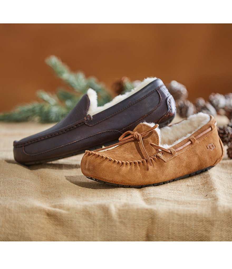 UGG&reg; Men's Ascot Leather Slip-On Slippers