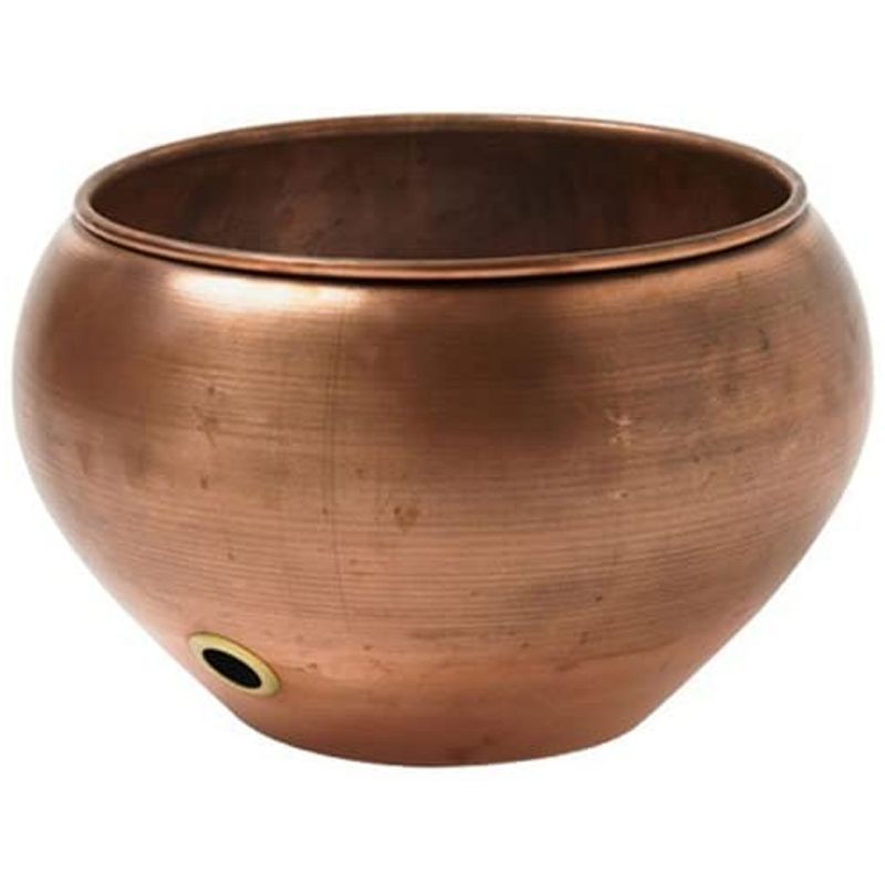 Liberty Garden Products Viper Steel Outdoor Garden Hose Holder Pot For Hoses Up To 100 Feet with Drainage Holes for Backyard, Garden, or Home, Bronze