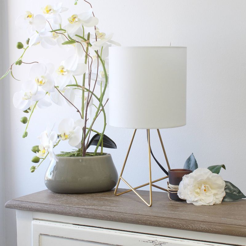Down To The Wire Table Lamp with Fabric Shade Gold - Simple Designs