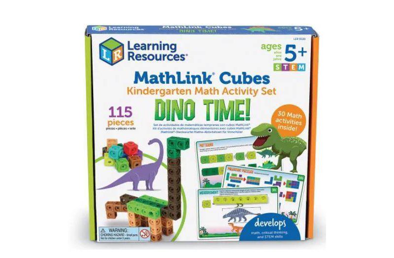 MathLink Cubes Kindergarten Math Activity Set Dino Time - Learning Resources
