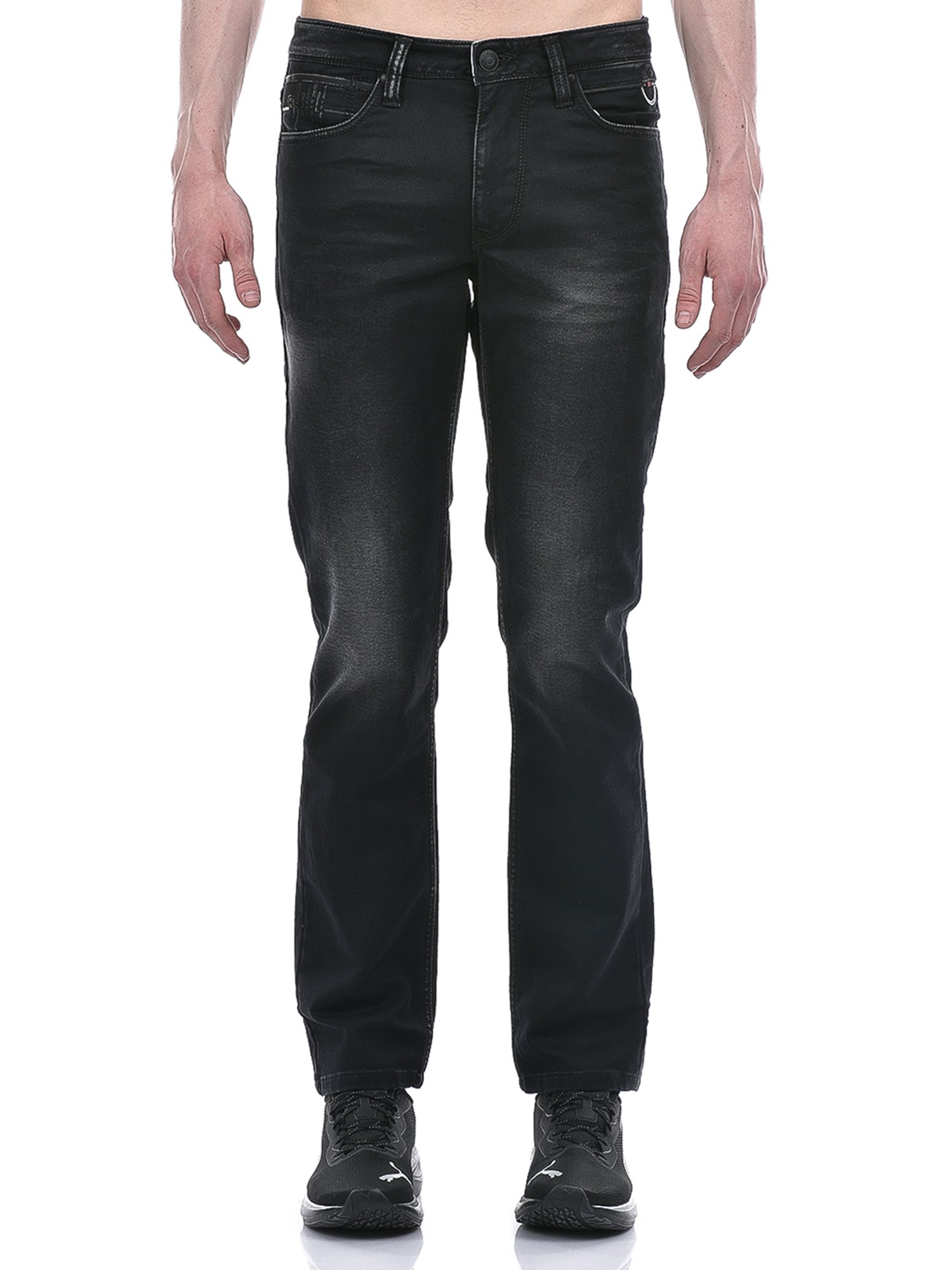 Lawman Pg3 Black Straight Fit Lightly Washed Jeans