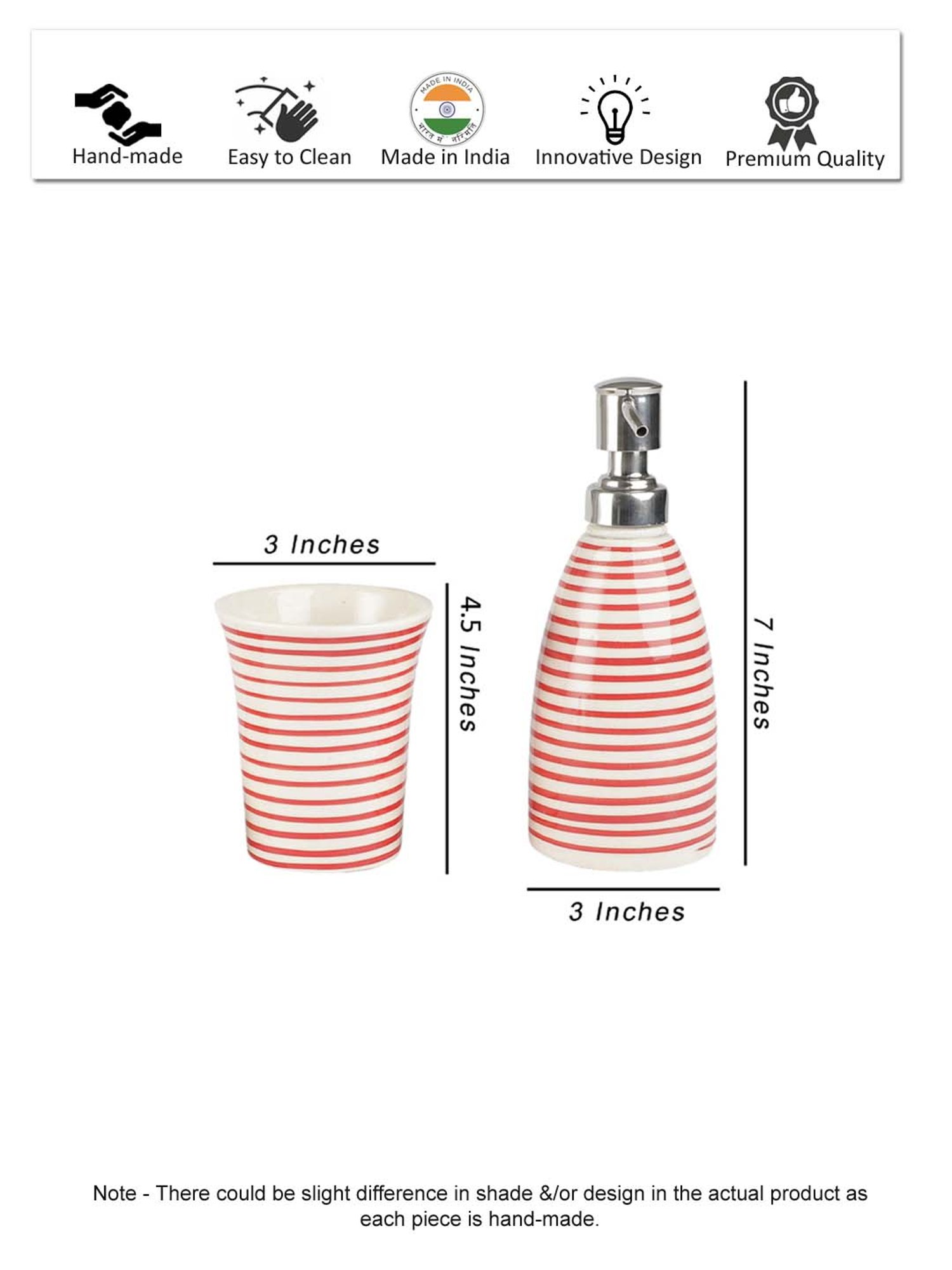 VarEesha Aztec Multicolor Ceramic Bath Accessories - Set of 2