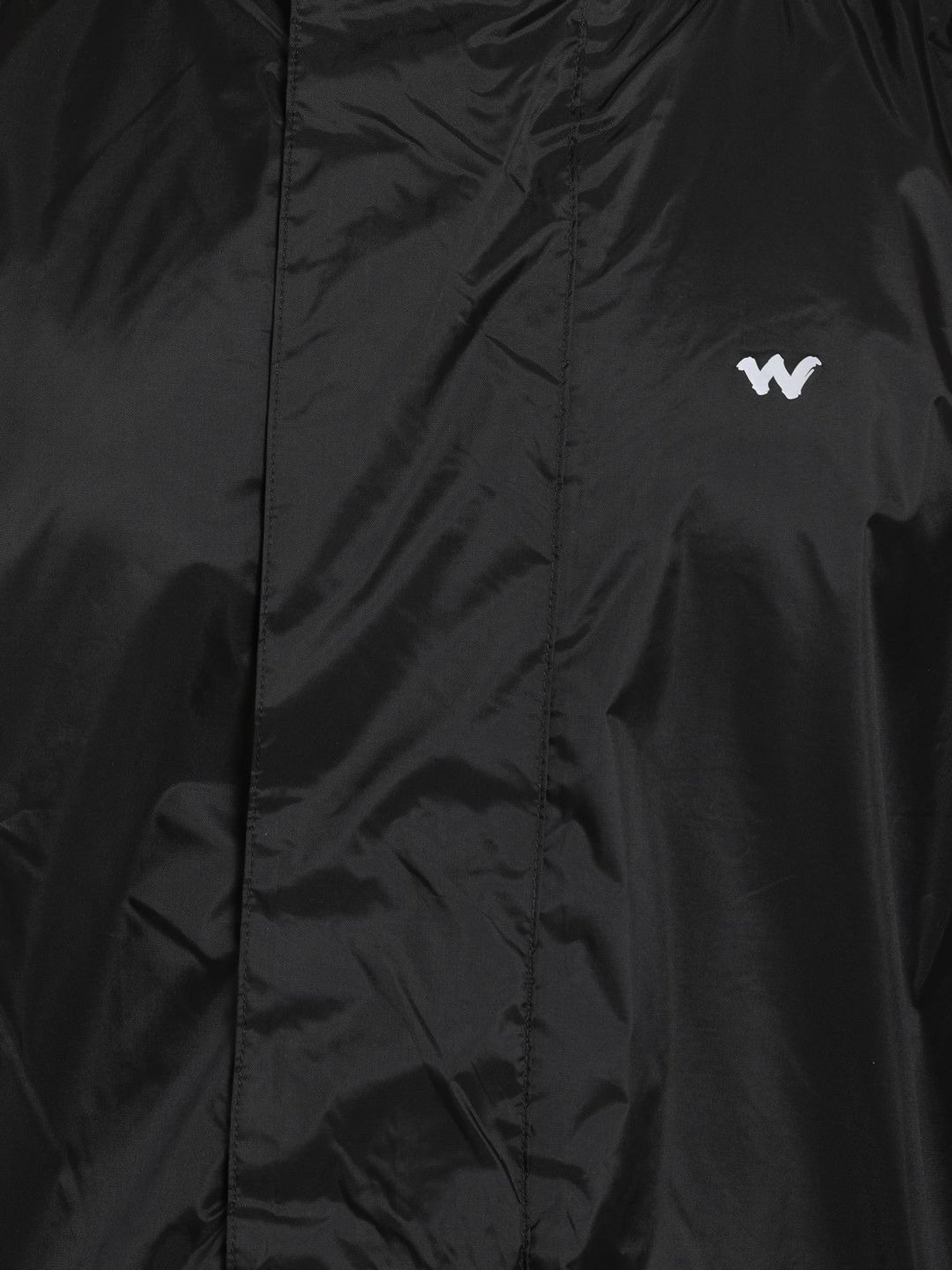 Wildcraft Black & Dark Grey Regular Fit Colour Block Rainwear Jacket