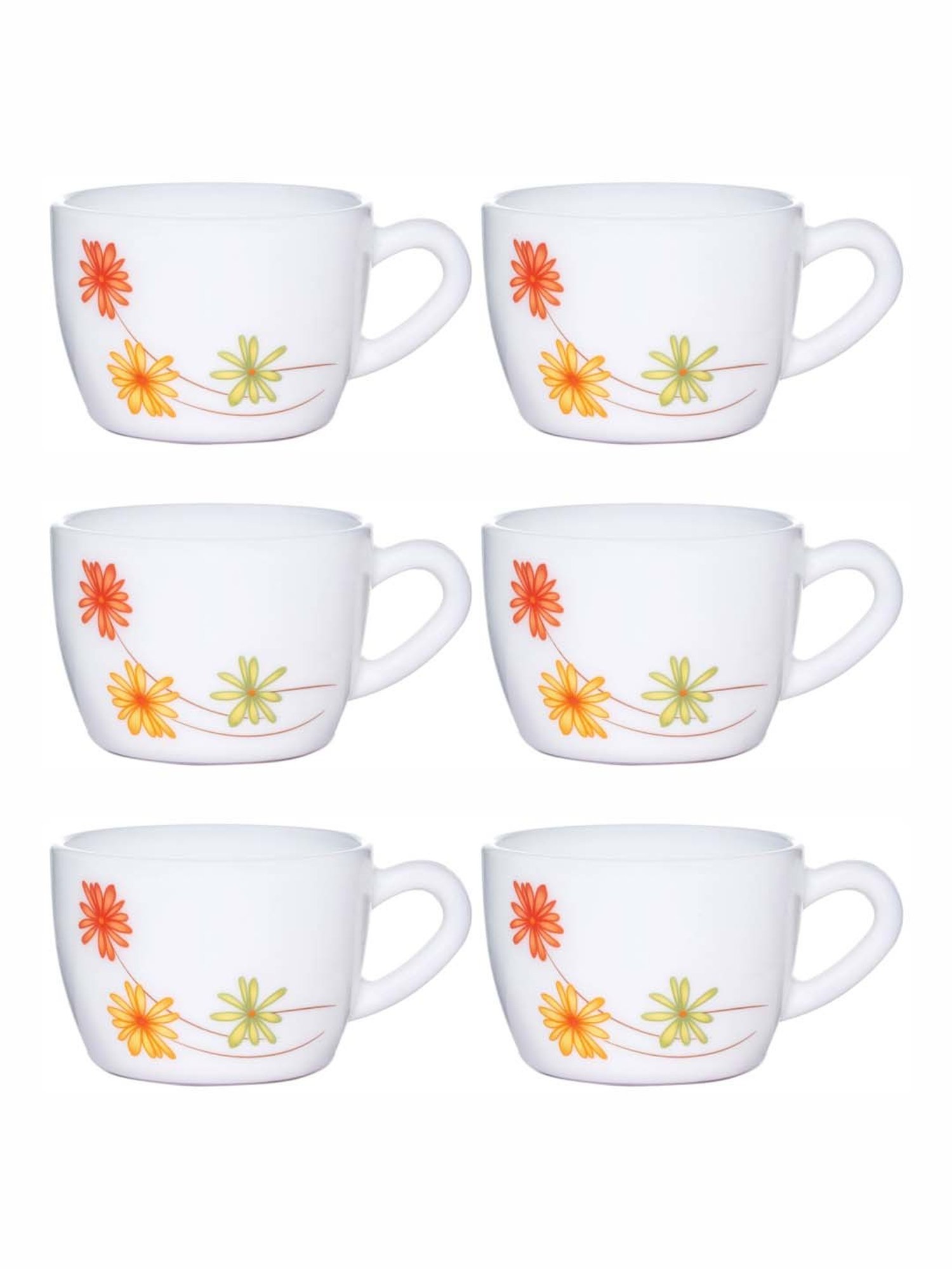 Cello White Opalware Cup (0.13 L) - Set of 6