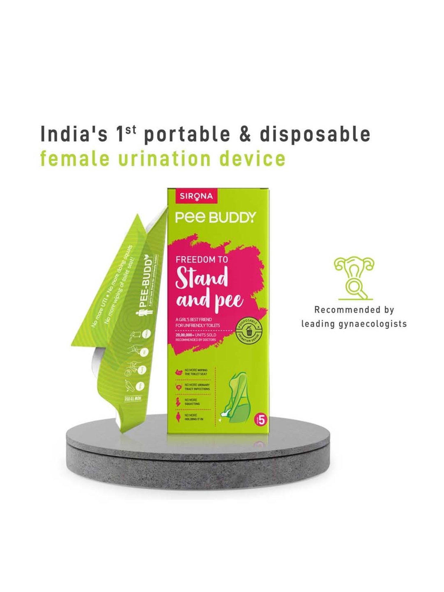 Pee Buddy Stand and Pee Disposable Female Urination Funnel - 5 Pcs