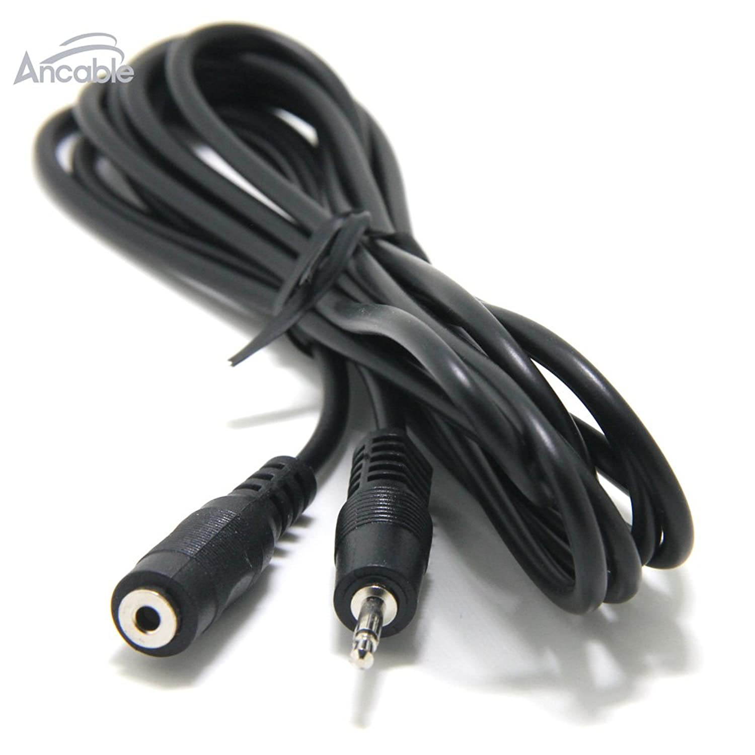 Ancable 2-Pack 6-Feet 3.5mm 1/8" TS Mini Mono Audio Plug Male to Female Extension Cable for 12V Trigger,IR Sensor/Receiver/Extender/Blaster/Repeater,CB/Ham Radio PA Speaker and FM/AM Antenna