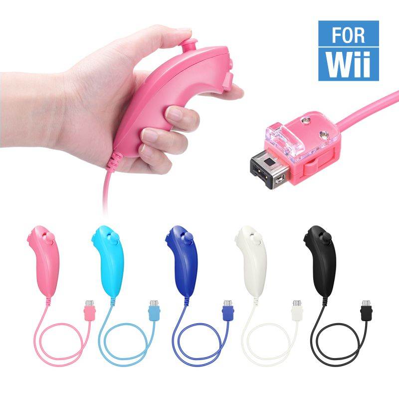 FirstPower Wii Nunchuck Controller,Nunchuck Joystick Gamepad Controller for Wii/Wii U Console (White)