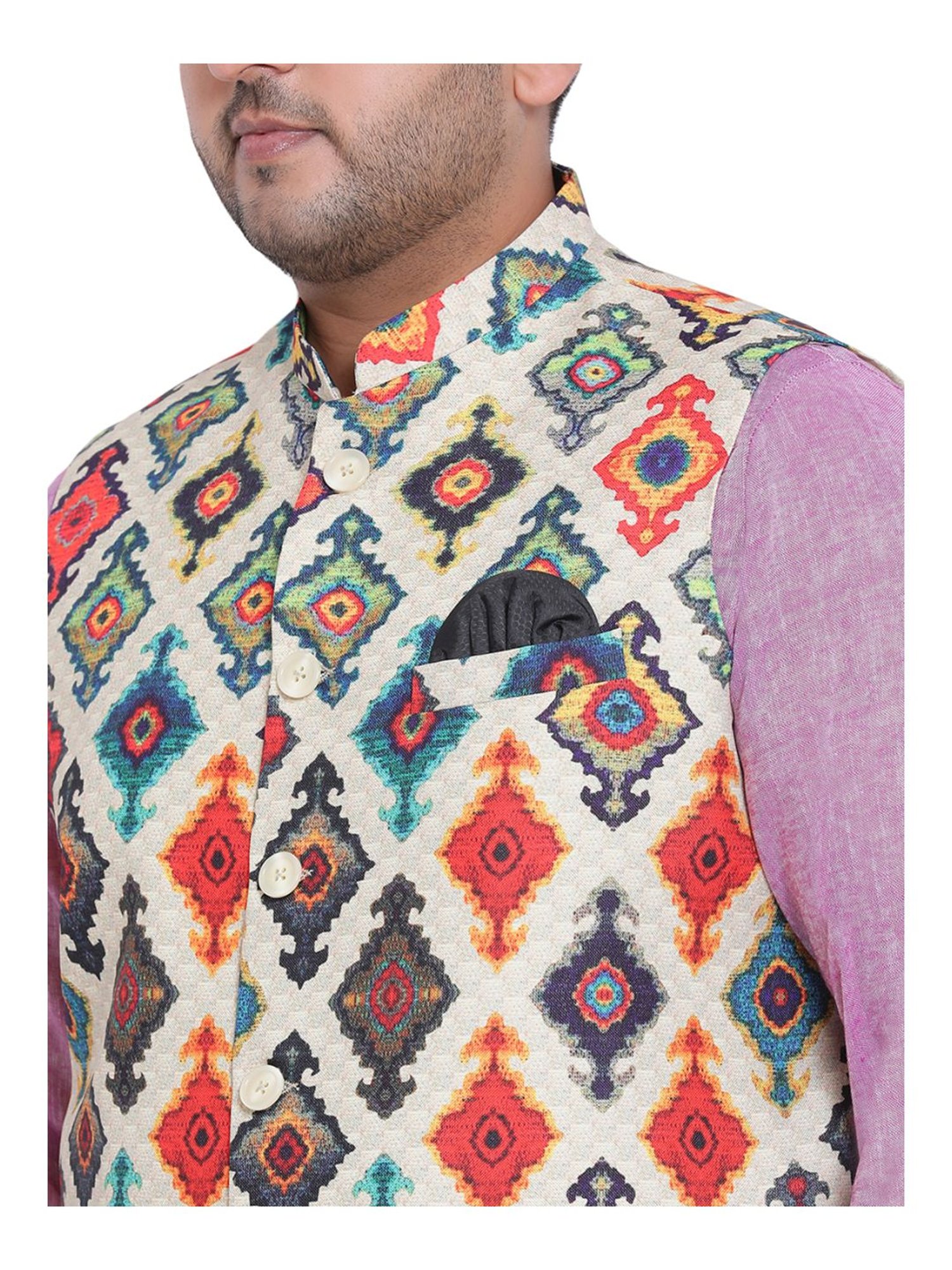 Hangup Purple & Ivory Regular Fit Kurta Bottom & Jacket Set