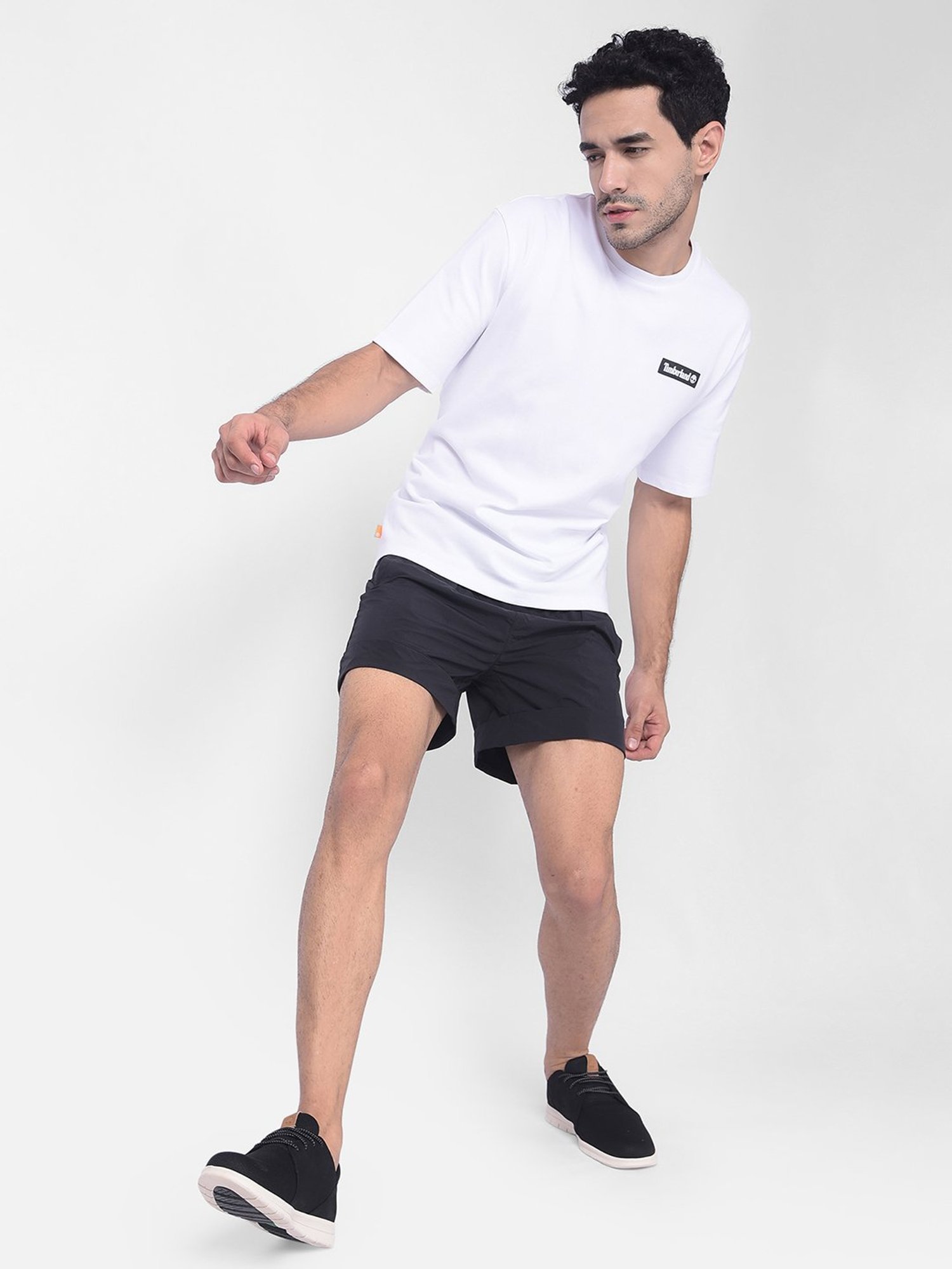 Timberland White Regular Fit Logo Print Crew T-Shirt