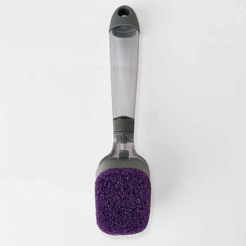 Bright Box Soap Dispensing Scrubber Sponge Dishwand - Purple