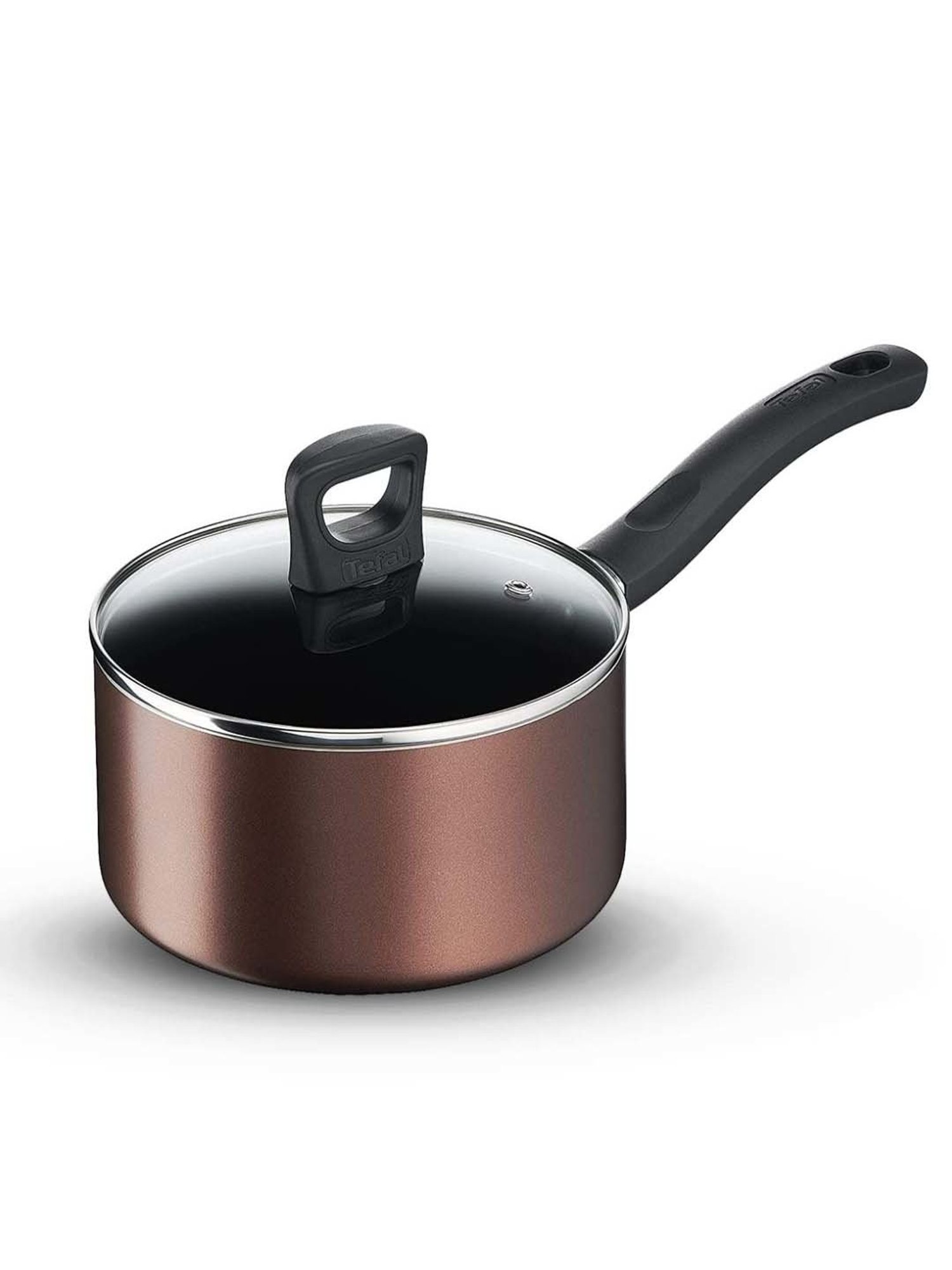 Tefal Day By Day Brown Aluminium 18 cm Non Stick Sauce Pan With Lid (1 L)