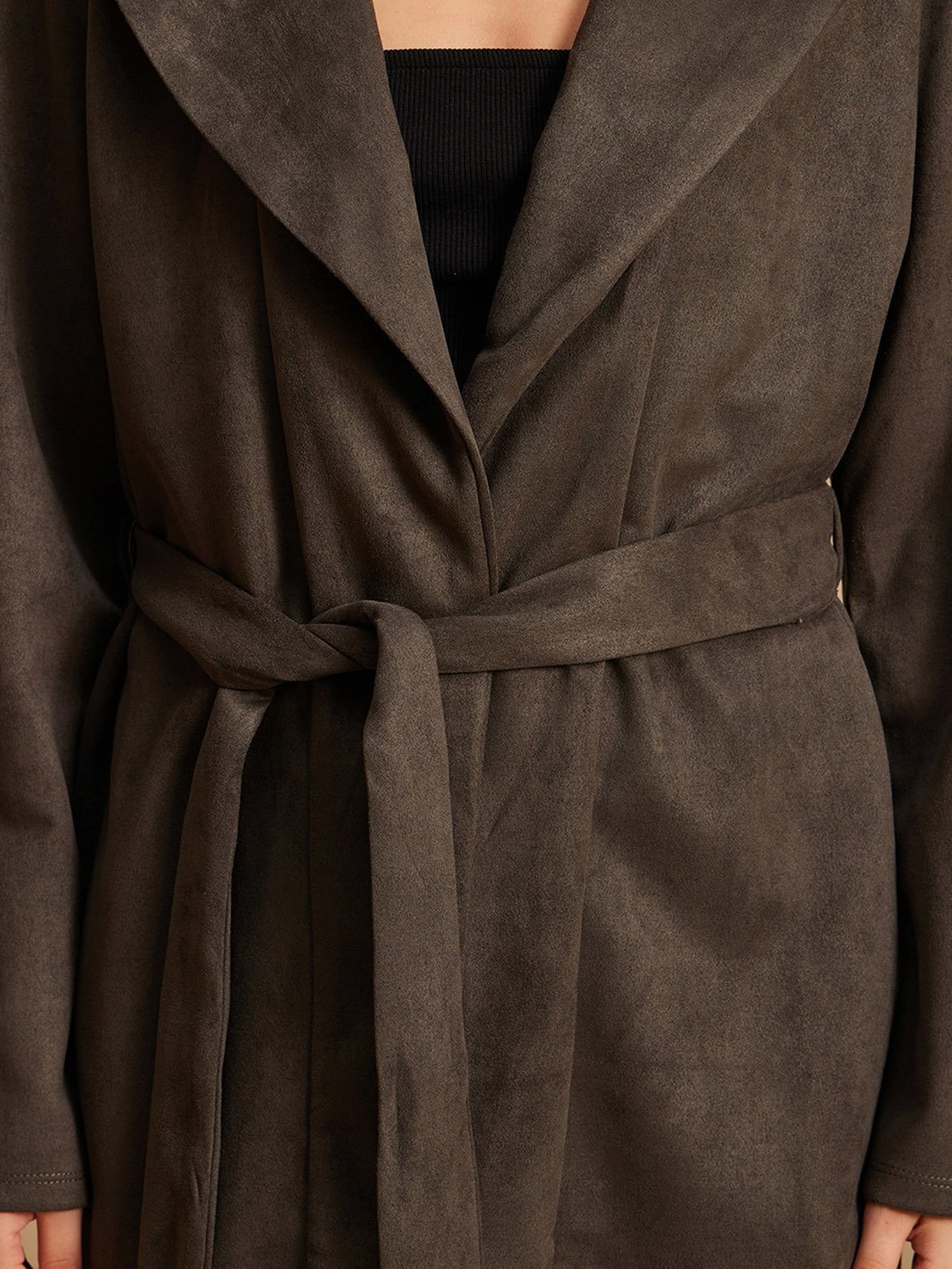 Kazo Shawl Collar Cape With Belt